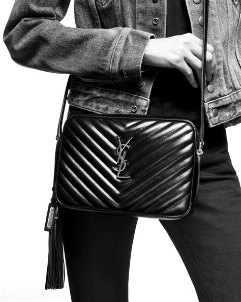 ysl lou sac caméra en cuir matelassé|LOU camera bag in quilted leather .